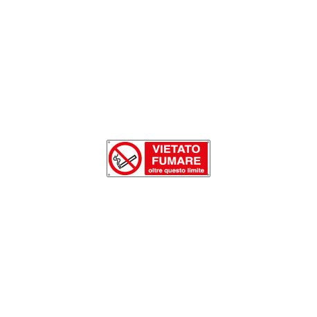 Cartello autoadesivo EasyFix vietato fumare oltre questo. . EN ISO 7010