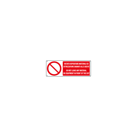 Cartello autoadesivo EasyFix vietato depositare materiali EN ISO 7010