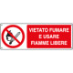 Cartello autoadesivo EasyFix vietato usare fiamme libere EN ISO 7010