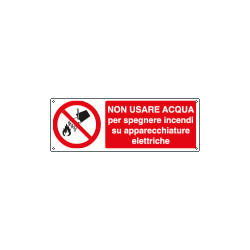Cartello autoadesivo EasyFix non usare acqua x spegnere EN ISO 7010