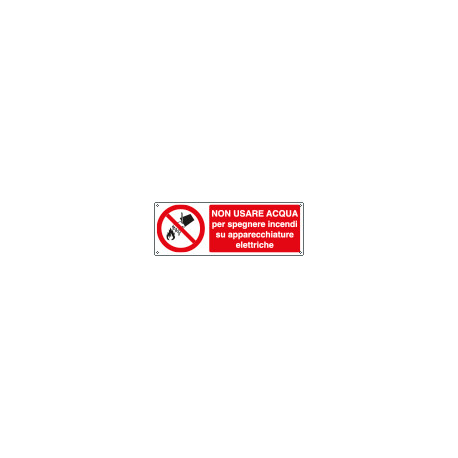Cartello autoadesivo EasyFix non usare acqua x spegnere EN ISO 7010
