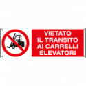 Cartello autoadesivo EasyFix vietato transito ai carrelli EN ISO 7010