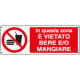 Cartello autoadesivo EasyFix vietato bere e mangiare EN ISO 7010