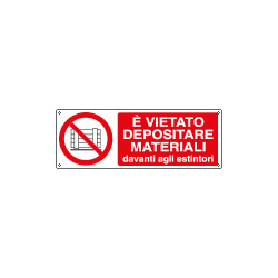 Cartello autoadesivo EasyFix vietato depositare mat. . EN ISO 7010