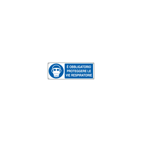 Cartello autoadesivo EasyFix obb. proteg. vie respiratorie EN ISO 7010