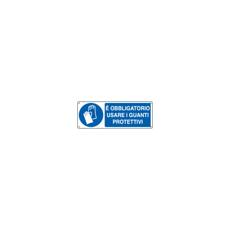 Cartello autoadesivo EasyFix obb. usare guanti protezione EN ISO 7010