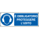 Cartello autoadesivo EasyFix obbligo proteggere l'udito EN ISO 7010