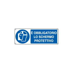 Cartello autoadesivo EasyFix obbligo schermo protettivo EN ISO 7010