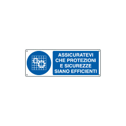 Cartello autoadesivo EasyFix assicurarsi protezioni. . . . EN ISO 7010