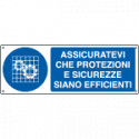 Cartello autoadesivo EasyFix assicurarsi protezioni. . . . EN ISO 7010