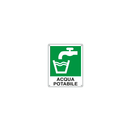 Cartello autoadesivo EasyFix "acqua potabile" EN ISO 7010
