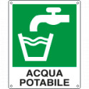 Cartello autoadesivo EasyFix "acqua potabile" EN ISO 7010