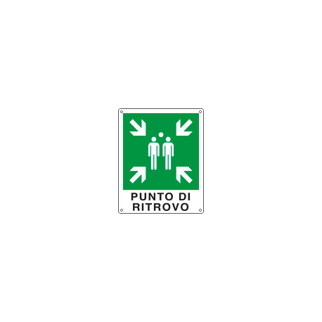 Cartello autoadesivo EasyFix punto di ritrovo EN ISO 7010