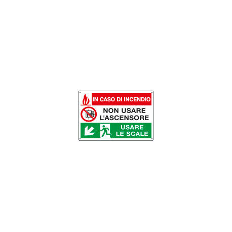 Cartello autoadesivo multisimbolo EasyFix in caso incendio. EN ISO 7010