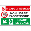 Cartello autoadesivo multisimbolo EasyFix in caso incendio. EN ISO 7010