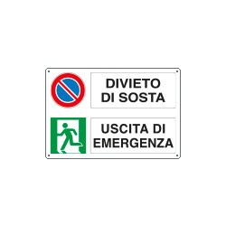 Cartello autoadesivo multisimbolo EasyFix DIVIETO SOSTA EN ISO 7010