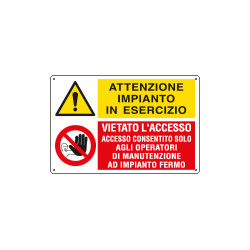 Cartello autoadesivo multisimbolo EasyFix attenzione imp. EN ISO 7010
