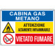 Cartello autoadesivo multisimbolo EasyFix CABINA GAS METANO EN ISO7010