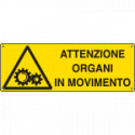Cartello autoadesivo EasyFix attenzione organi in movimento