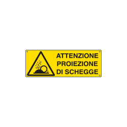 Cartello autoadesivo EasyFix pericolo proiezione schegge