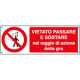 Cartello autoadesivo EasyFix vietato passare sostare nel raggio autogr