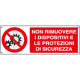 Cartello autoadesivo EasyFix divieto"rimuovere dispositivi sicurezza"