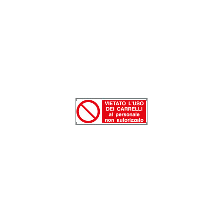 Cartello autoadesivo EasyFix vietato usare carrelli. .