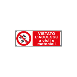 Cartello autoadesivo EasyFix vietato accesso cicli motocicli