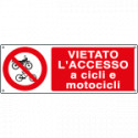 Cartello autoadesivo EasyFix vietato accesso cicli motocicli