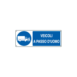 Cartello autoadesivo EasyFix obbligo veicoli a passo d'uomo