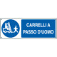 Cartello autoadesivo EasyFix obbligo carrelli a passo d'uomo