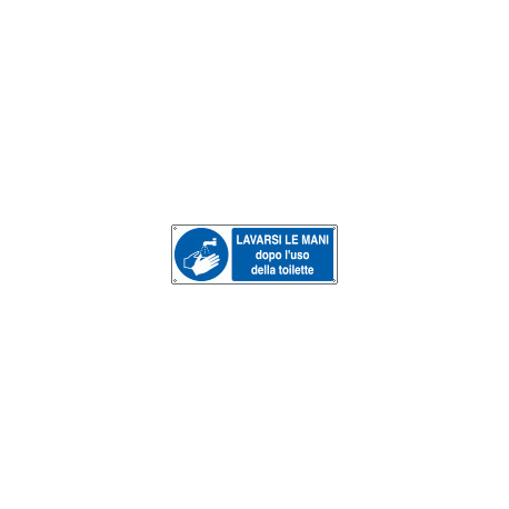 Cartello autoadesivo EasyFix obbligo lavare mani dopo uso. .