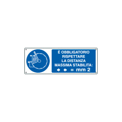 Cartello autoadesivo EasyFix obbligo rispettare distanza massim stabil