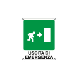 Cartello adesivo EasyFix uscita di emergenza destra