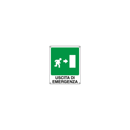 Cartello adesivo EasyFix uscita di emergenza destra