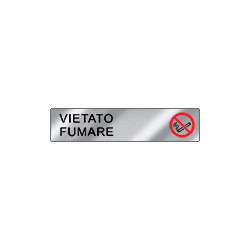 Targa alluminio specchio EasyFix vietato FUMARE