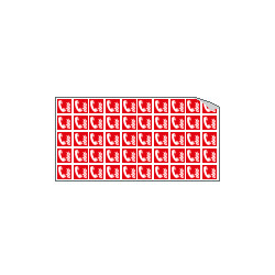 Foglio n. 50 etichette adesive simbolo Telefono antincendio