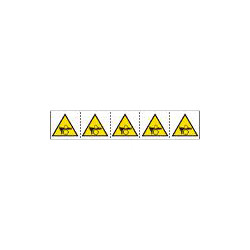 Foglio n. 5 etichette adesive 60x60 schiacciamento dita