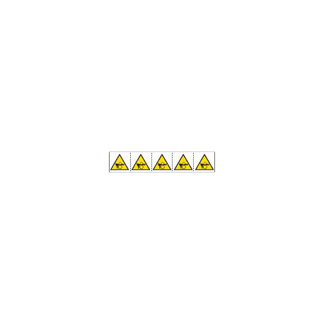 Foglio n. 5 etichette adesive 60x60 schiacciamento dita