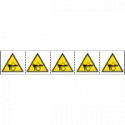 Foglio n. 5 etichette adesive 60x60 schiacciamento dita