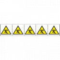 Foglio 5 etichette ades. 60x60 Pericolo schiacciamento persone da alto