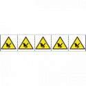 Foglio n. 5 etichette adesive 60x60 Pericolo taglio