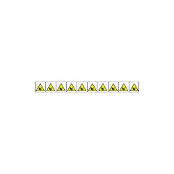 Foglio 10 etichette ad. 30x30 pericolo taglio verticale su mano
