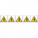 Foglio n. 5 etichette adesive 60x60 Pericolo schiacciam. dita da rulli