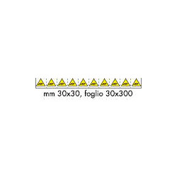 Foglio n. 10 etichette adesive 30x30 Pericolo schiacciamento mani