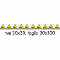 Foglio n. 10 etichette adesive 30x30 Pericolo schiacciamento mani