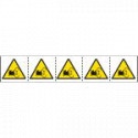 Foglio n. 5 etichette adesive 60x60 pericolo "trascinamento rotazione"
