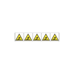 Foglio 5 etichette ad. 60x60 pericolo albero di trasmissione