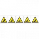 Foglio 5 etichette ad. 60x60 pericolo albero di trasmissione