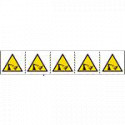 Foglio n. 5 etichette 60x60 Pericolo braccio automatico in movimento